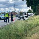 Zdjęcie pokazuje wypadek na DK45 w Wydrzynie. / Fot.: Adam Adrjanek