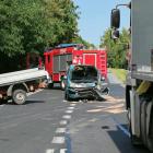 Na zdjęciu wypadek na DK45 Emanuelina – Czarnożyły / fot.: Joanna Major
