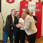 Na zdjęciu uroczyste podsumowanie współzawodnictwa sportowego szkół z terenu powiatu...