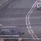Łabędź spadł na drogę i został przejechany przez samochód. Zdjęcie z nagrania...