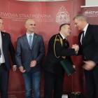 Zdjęcia z uroczystego pożegnania brygadiera Konrada Ujmy, komendanta powiatowego PSP w...
