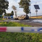 Na zdjęciu wypadek i pożar auta i motocykla w Pątnowie na DK43 / fot.: Joanna Major