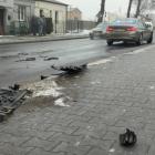 Na zdjęciu kolizja w Czarnożyłach, pow. wieluński. Zderzenie busa z ciężarówką / fot.:...