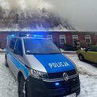 Zdjęcie z potężnego pożaru budynku mieszkalnego w Kluczborku / fot.: Policja Kluczbork