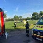 Zdjęcie pokazuje wypadek w miejscowości Bałucz. / fot.: KP PSP w Łasku