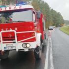 Zdjęcie z miejsca groźnie wyglądającej kolizji w Ważnych Młynach (gm. Nowa Brzeźnica,...