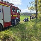 Zdjęcia: wypadek motocyklisty crossa w Kraszkowicach / fot.: Krzysztof Bularz