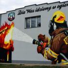 Mural na ścianie remizy OSP KSRG Kraszkowice 