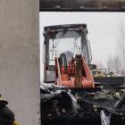 Zdjęcie z pogorzeliska po tragicznym pożarze domu w m. Gaszyn (gm. Wieluń, pow....