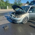 Zdjęcie z pożaru samochodu w Strobinie w gminie Konopnica / fot.: OSP Konopnica 