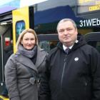 Zdjęcie z inauguracyjnego przejazdu pociągu pasażerskiego ze Śląska do stacji Chorzew...