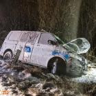 Zdjęcie z wypadku radiowozu policyjnego w m. Smardy Dolne (gm. Kluczbork) / fot.:...