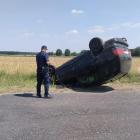 Wypadek w Świątkowicach w gminie Lututów / fot.: KPP Wieruszów