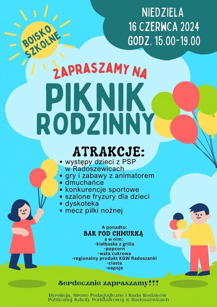 Piknik Rodzinny w Radoszewicach 2024 plakat