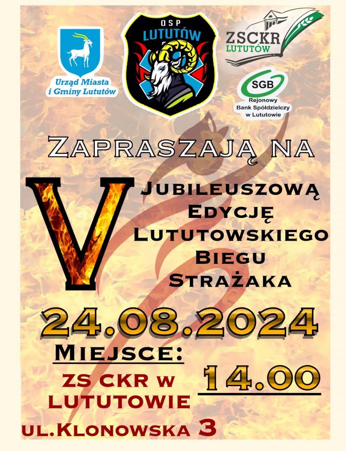 Lututowski Bieg Strażaka - plakat