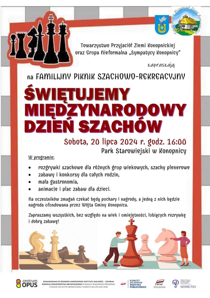 Familijny Piknik Szachowo-Rekreacyjny w Konopnicy - plakat