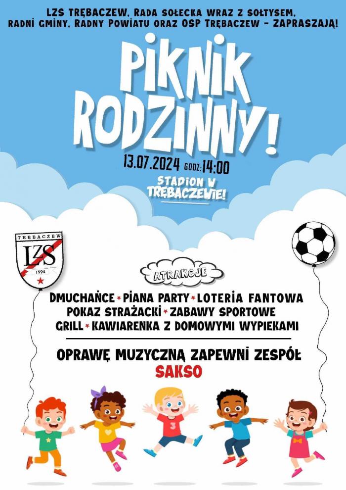 Piknik rodzinny w Trębaczewie plakat