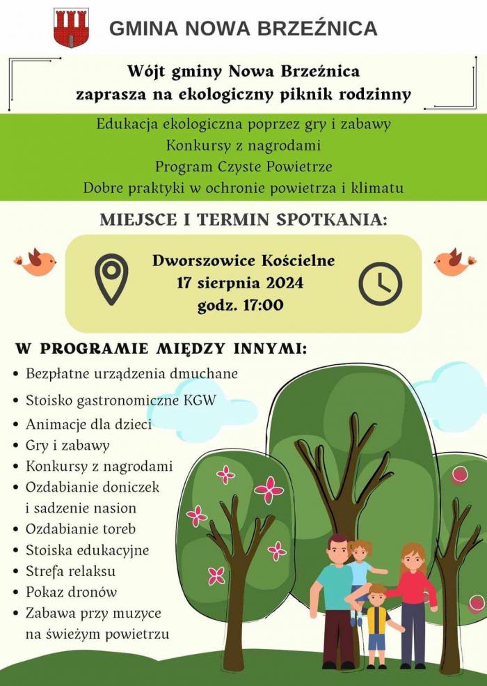 ekologiczny piknik w Dworszowicach Kościelnych - plakat