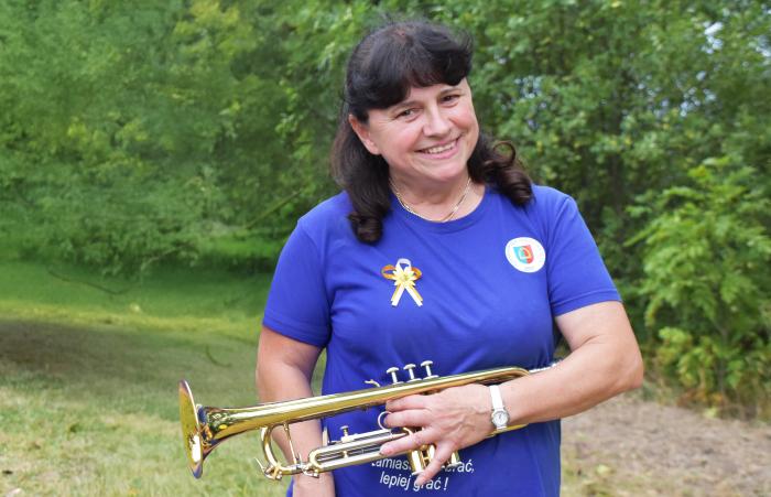 Irena Siorek, kapelmistrz Czarnożylskiej Orkiestry Dętej / fot.: Sławomir Rajch