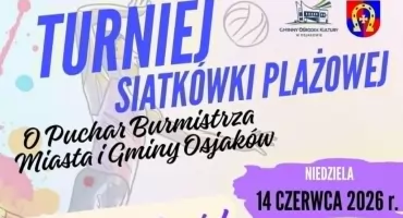 Turniej Siatkówki Plażowej w Osjakowie: Zagraj o Puchar Burmistrza razem z zawodnikiem PGE SKRA Bełchatów.