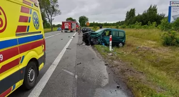 Wypadek na DK 91 - kierowcy ranni, jeden z nich był reanimowany na miejscu