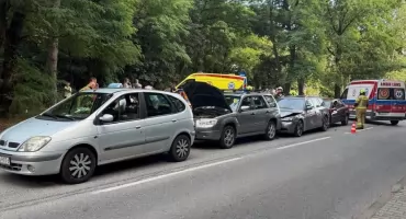 Groźny karambol. Zderzyły się cztery pojazdy, interweniował śmigłowiec LPR