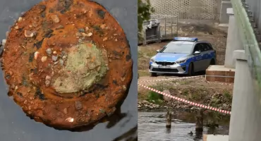 Mina przeciwpancerna w rzece Warcie. Niebezpieczne znalezisko z czasów II wojny światowej w Krzeczowie