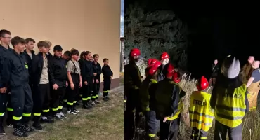 Młodzi strażacy z Ostrówka na dwudniowych ćwiczeniach - była nie tylko teoria, ale też i praktyka