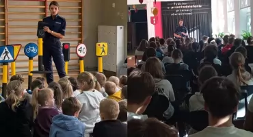 O bezpieczeństwie na drodze i w sieci - ciekawe spotkanie z uczniami szkoły w Kurowie