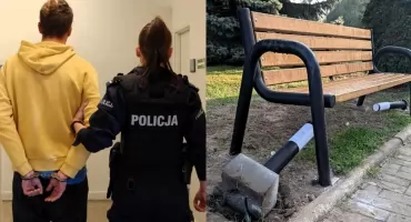 Zniszczone lampy w parku - 32-latek został już zatrzymany
